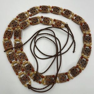 Festival Belt Wooden Beaded Tie Strings